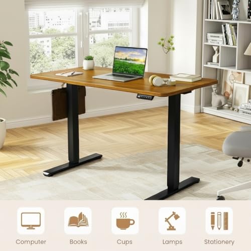 Image of Marsail Whole Table Top, 48 inch x 30 inch Inch One-Piece Standing Desk Top, 6 inch Extra Wide,Rectangular Brown Wood Board for Height Adjustable Desk & Home Office