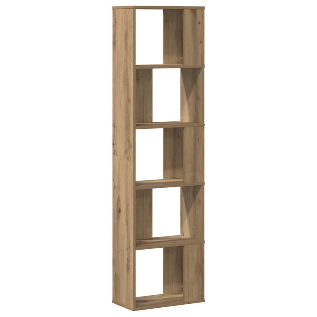 Bücherregal 5 Böden Artisan-Eiche 45x23,5x162,5 | Holzwerkstoff, Raumteiler, pflegeleicht, feuchtes Tuch, viel Stauraum