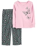 Carter's Girls' 2-Piece Snug Fit Cotton and Fleece Pajamas (as1, age, 5_years, Butterfly/Pink/Grey,