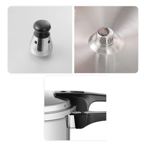 Pressure Cooker – 5 litri pressure Cookware with Steamer Insert | Cooking Pot, alluminio lega Cookware for Poultry Meat Vegetable Seafood Kitchen Cook Restaurant - immagine 4