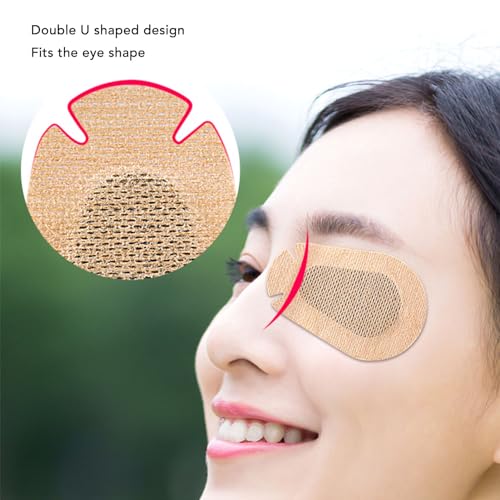 Saluaqui 15 Stück Selbstklebende Amblyopie-Augenklappe, Weich, Hautfreundlich, Atmungsaktiv, Selbstklebende Augenklappe, Verband, Hautfarbe