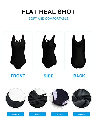 Aleumdr Womens Bathing Suits Athletic Training Swimsuits Swimwear One Piece Swimsuits Racerback Athletic Bathing Suits Sports Training Swimwear Black X-Large #TOP4