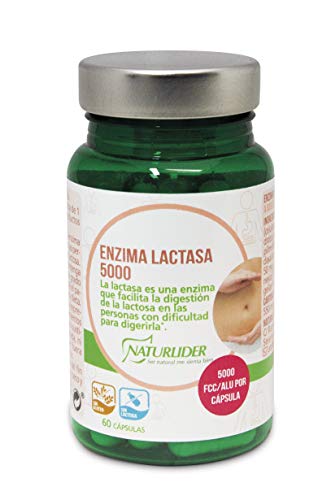 Naturlider - Enzima Lactasa 500 Fcc/Alu - Tolerasa - Facilita La Digestión De La Lactosa - 60 Caps