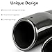 OtpOutopa 2PCS Dual Exhaust Tip 2.48 inch Inlet, Universal Black Car Exhaust Tips Curved Muffler Tip Modification Tail Pipe Tail Throat, Adjustable Car Thickened Decoration Pipe