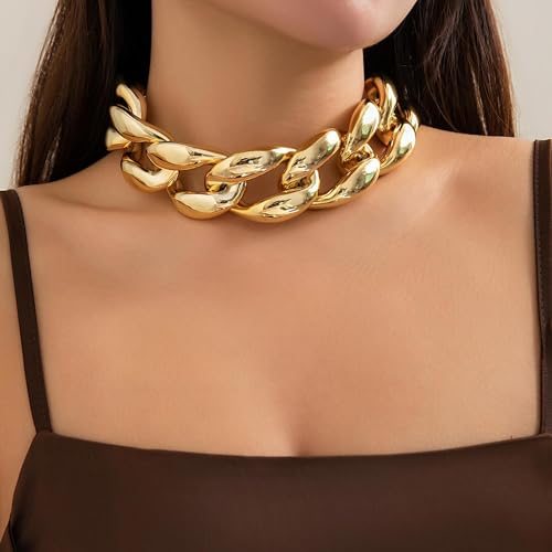 Collar de cadena cubana corta para sustituir joyas pesadas estilo punk 3