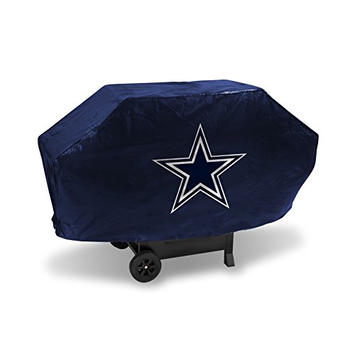 Rico Industries NFL Dallas Cowboys Navy Deluxe Grill Cover Deluxe Vinyl Grill Cover - 68 Wide/Heavy Duty/Velcro Staps