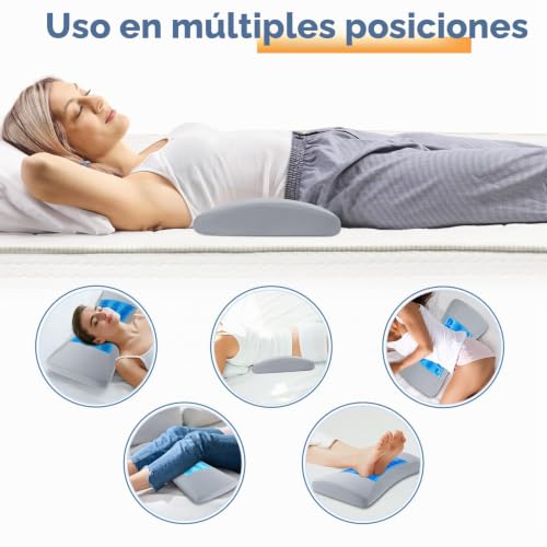 Miniatura 5 de Hydomi Almohada De Apoyo Lumbar Para Cama, Almohada De Espuma Viscoelástica De Gel Refrescante Para Dolor Lumbar, Cojín Ergonómico De Apoyo Lumbar Para Dormir, Almohada De Apoyo Para La Espalda Para
