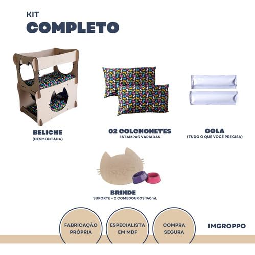 Casa para Gatos de Dois Andares, MDF CRU, Toca Pet