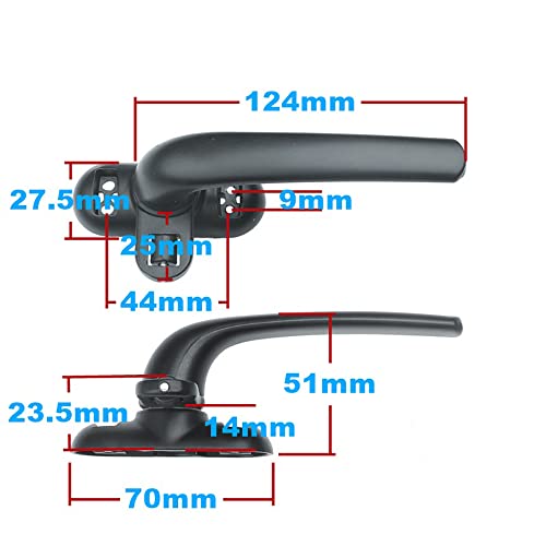 Tür- und Fenstergriff aus Aluminiumlegierung innerhalb und außerhalb des Flügelglasfensters mit Radgriffsperre