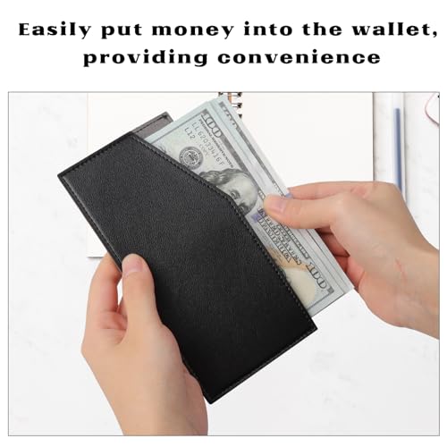 loghohu Geldtasche, Geldtaschen Banktasche, Geldumschlag Geldbörse, PU-Leder Geldumschlag, Wiederverwendbar, Wasserdicht, Budget-Umschlag für Damen und Herren (Schwarz)