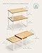 SONGMICS Cabinet Organizer Shelf, Set of 2 Kitchen Counter Shelves, Kitchen Storage, Spice Rack, Stackable, Expandable, Metal and Engineered Wood, Cloud White and Natural Beige UKCS02NW