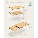 SONGMICS Cabinet Organizer Shelf, Set of 4 Kitchen Counter Shelves, Kitchen Storage, Spice Rack, Stackable, Expandable, Metal and Engineered Wood, Cloud White and Natural Beige UKCS010N01 - Image 2