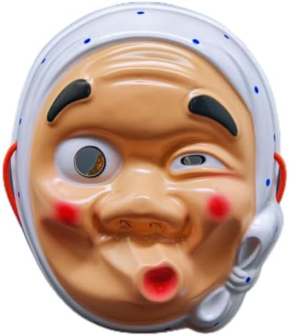 The Japanese Noh Hyottoko Cosplay Mask Tengu Omen Full Size Adult Halloween Costume Props PVC