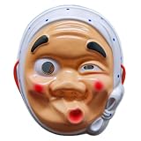 BEESUM The Japanese Noh Hyottoko Cosplay Mask Tengu Omen Full Size Adult Halloween Costume Props PVC