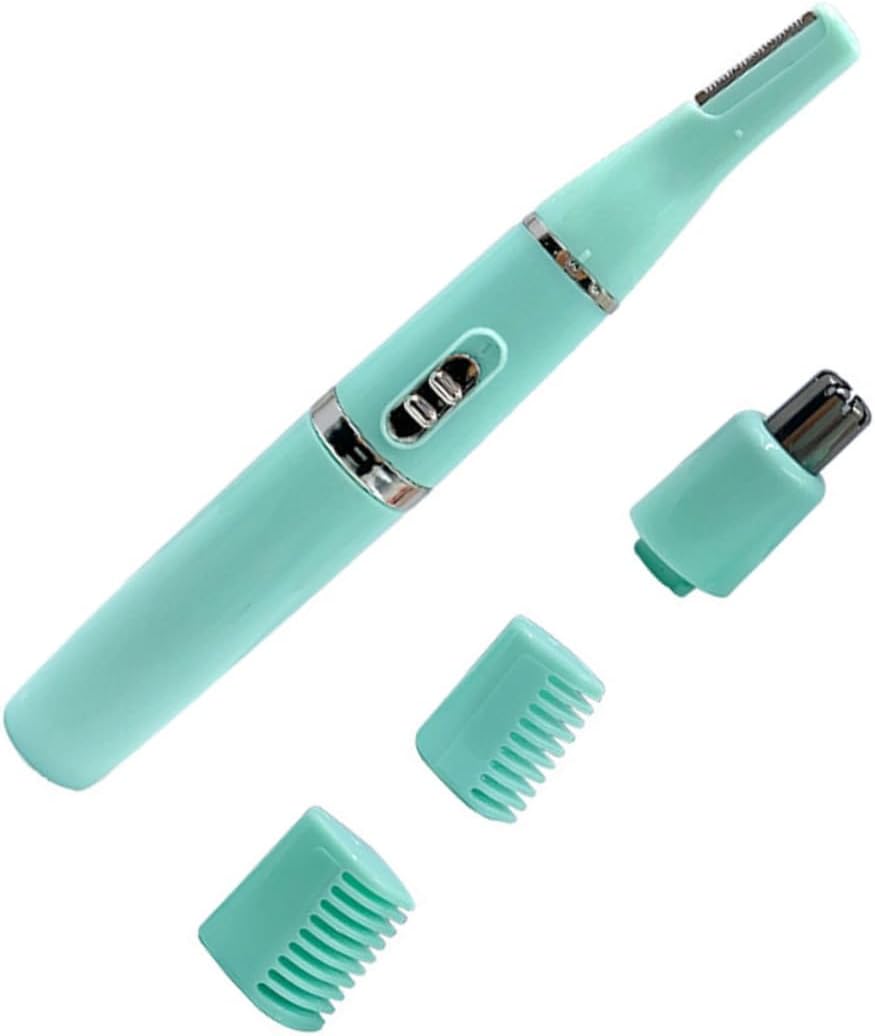 NOLITOY Electric Eyebrow Trimmer and Nose Hair Shaver with Comb, Green ABS