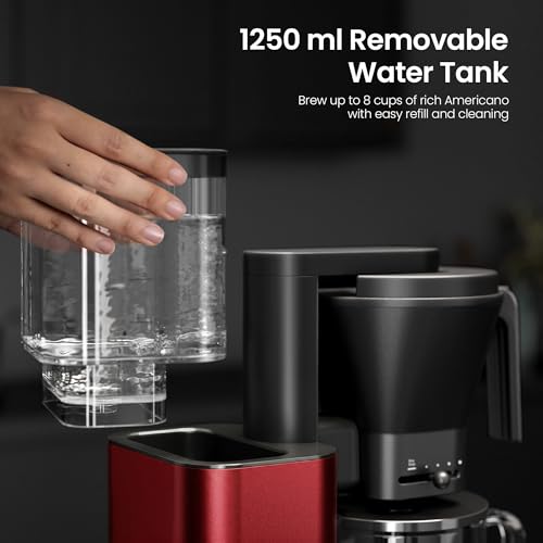 Kismile SCA-Certified 8 Cup Drip Coffee Maker, Pour Over Coffee Machine with 3s Instant He - image 4