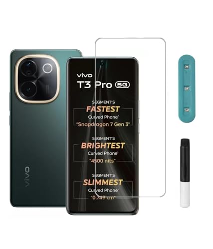 Image of QsmQam Advanced Tempered Glass Compatible with Vivo T3 Pro 5G with Anti-Burst 9H Hardness Edge-to-Edge Coverage Screen Guard