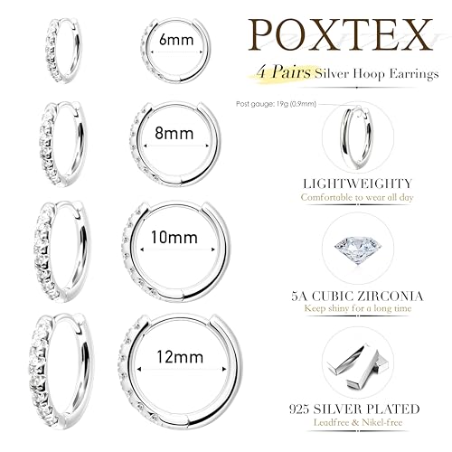 Image of Small Gold Huggie Hoop Earrings Set for Women Men Hypoallergenic 14K Plated Stack Cartilage Earrings, Sterling Silver Multiple Piercing Lightweight Mini Thin Cute Dainty Trendy Jewelry Gifts for Women