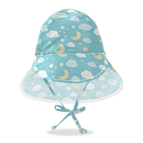 Boho Blue Simple Toddler Boy Girl Beach Hats Baby Boys' Water Hats Toddler Girl UPF 50 Adjustable Traveling Camping