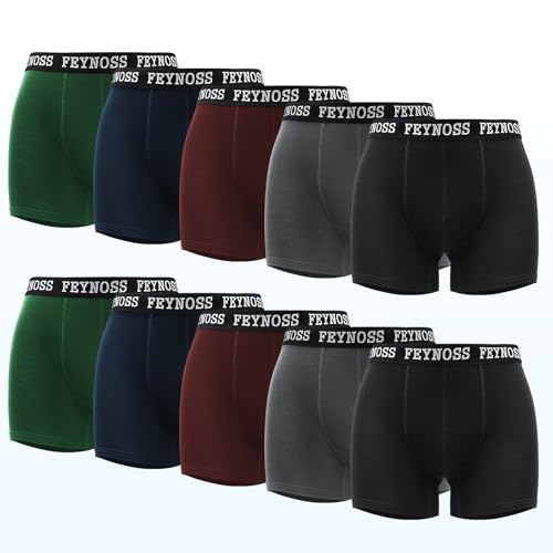 Boxer hombre algodón elástico transpirable calzoncillos cómodos sin etiquetas pack 10 XL