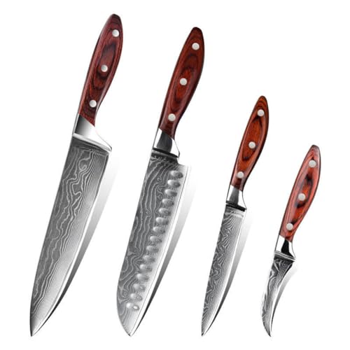 Set Cuchillos Cocina 4 Piezas Acero Inox