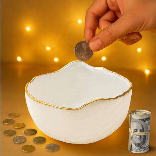 Image of Money Bowl - Selenite Money Magnet Bowls for Puja, Meditation, and Spiritual Rituals, Handcrafted Elegant Design, Ideal for Attracting Prosperity and Enhancing Spiritual Energy (Bowl + Ganesh)