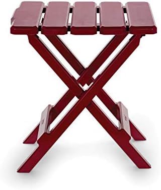 Camco 51684 Red Regular Adirondack Portable Outdoor Folding Side Table, Perfect for The Beach, Camping, Picnics, Cookouts and More, Weatherproof and Rust Resistant
