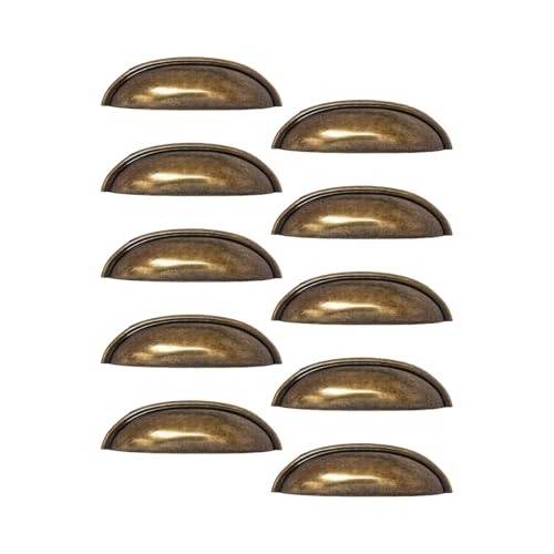 Genérico Puxador de Gaveta Bronze Concha 15 Unidades Ouro Velho