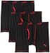 Puma Men's 3Pack Volume Boxer Brief, Black/Red, Small