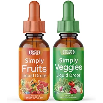 تعهد Simply Nature's - مكملات الفواكه والخضروات - قطرات سائلة - مصنوعة من الأطعمة الفائقة الكاملة والفيتامينات والمعادن المعبأة - خالية من الصويا - مصنوعة في الولايات المتحدة الأمريكية