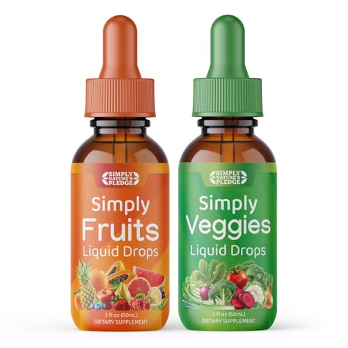 Image of Simply Nature's Pledge - Fruit and Vegetable Supplements - Liquid Drops - Made with Whole Food Superfoods, Packed Vitamins & Minerals - Soy Free - Made in The USA