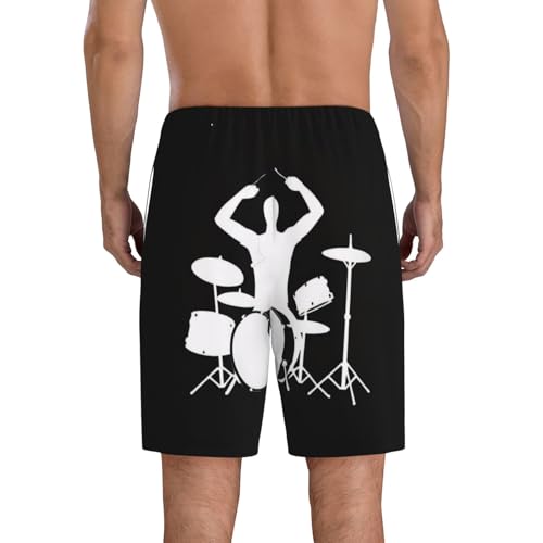 Mens Pyjama Shorts Drummer - Super Soft Lounge Shorts Pj Bottoms With Pockets Drawstring3