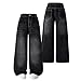 Nivne Tco Baggy Jeans for Girls, Cute Denim Pants with 5 Pockets & Button Closure - Loose Fit Jeans for Girls (US, Age, 10 Years, Black)