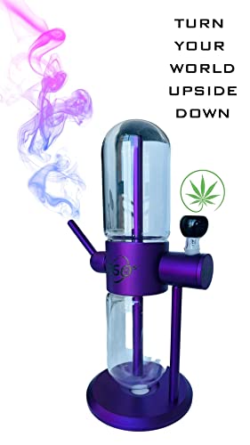 Authentic Metal Gravity Infuser Complete Set 15'' Tall With 360 Rotating Glass, Yellow , Purple #TOP4