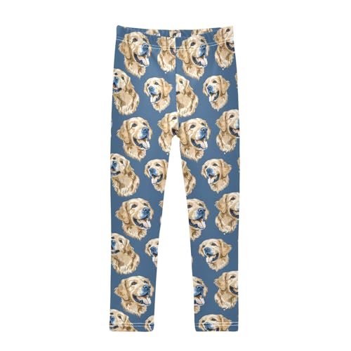 Labrador Golden Retriever Dog Girls Leggings Kids Yoga Pants Athletic Tights Pants 4-10 Years