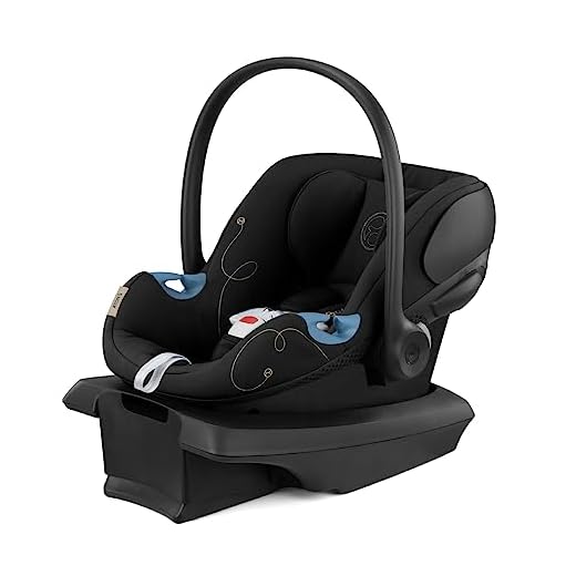 Cybex Aton G Infant Car Seat with Linear Side-Impact Protection, 11-Position Adjustable Headrest, in-Shell Ventilation, Easy-in Buckle and Secure Safelock Base, Moon Black