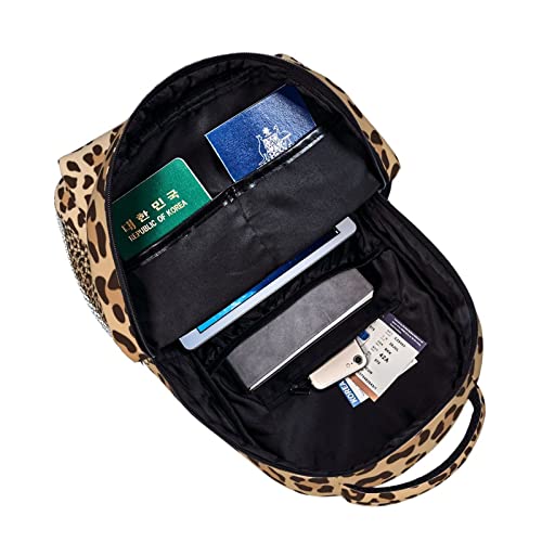 Fiokroo Leopard Backpack School Bag For Students Teens Men Women Laptop Backpacks Travel Daypack Bag With Multiple Pockets #TOP3