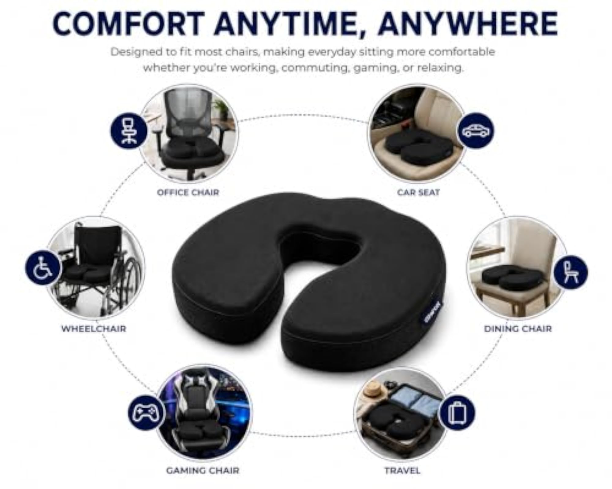 Premium Coccyx Car Seat Cushion with Memory Foam