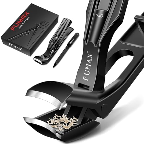 Toenail Clippers for Thick Toenails for Seniors with Wide Opening & Long Handle, Large Angled Toe Nail Clippers for Thick Nails with Catcher, Heavy Duty Nail Cutter Gifts for Men Women Adults