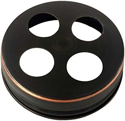 Metal Regular Mouth Toothbrush Holder Lid for Masons Jars, Oil Rubbed