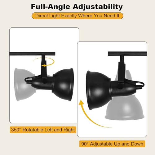 Image of HiBay LED Track Lighting Fixtures, Rotatable 2-Light Spot Light Black
