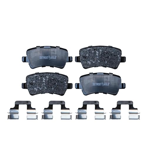 Image of Detroit Axle - Rear Brake Kit for 2012-2015 Land Rover Range Rover Evoque 11.88 inch inch Disc Brake Rotors Ceramic Brakes Pads with Hardware 2013 2014 Replacement
