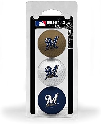 Team Golf MLB Milwaukee Brewers Regulation Size Golf Balls, 3 Pack, Full Color Durable Team Imprint,Multi Team Colors,One Size,96505
