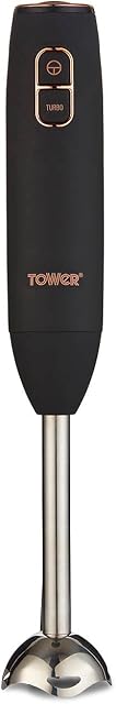 Tower Cavaletto T12059RG Stick Blender with Turbo Function, 600W, Black and Rose Gold