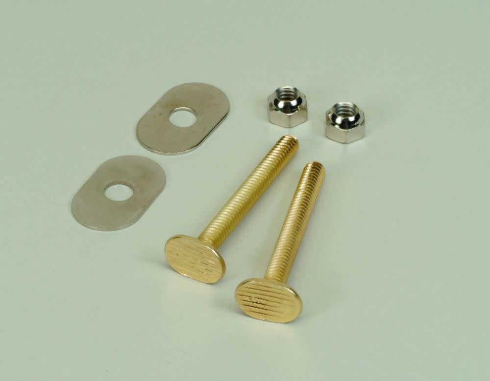 PROFLO PFC2110 1/4 x 2-1/4 Plate Brass Closet Bolt Nuts and Washers