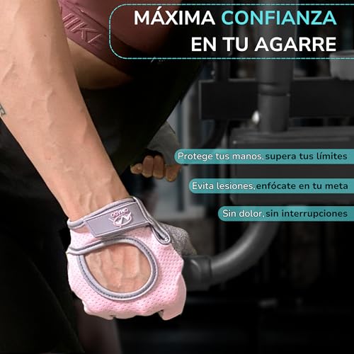 CIMADO®️ Guantes Gimnasio | Guantes Crossfit para Mujer y Hombre, Transpirables, Antideslizantes y Acolchados. Color Rosa. Talla S. - imagen 5