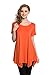 LARACE Womens Swing Tunic Tops Loose Fit Comfy Flattering T Shirt(Orange 1X)
