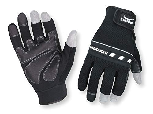 Mechanics Gloves, 3-Finger, Black, 2XL, PR