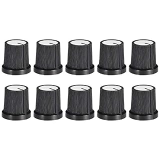 sourcing map 10Pcs 6mm Arbre Trou Arbre Bouton pour Haut-parleur Effet Pedale Amplificateur Potentiomètre Bouton Blanc - Les Beatles, Paul McCartney, John Lennon, RIngo Starr, George Harrison