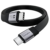 Flat USB C Cable, USB 3.2 Gen 2 Cable 6FT, 10Gbps Data Transfer, 4K@60Hz Video Display, 100W PD Fast Charging, Thunderbolt 4/3 Compatible with iPhone 16/15 Pro Max, MacBook, iPad, SSD, Docking, eGPU